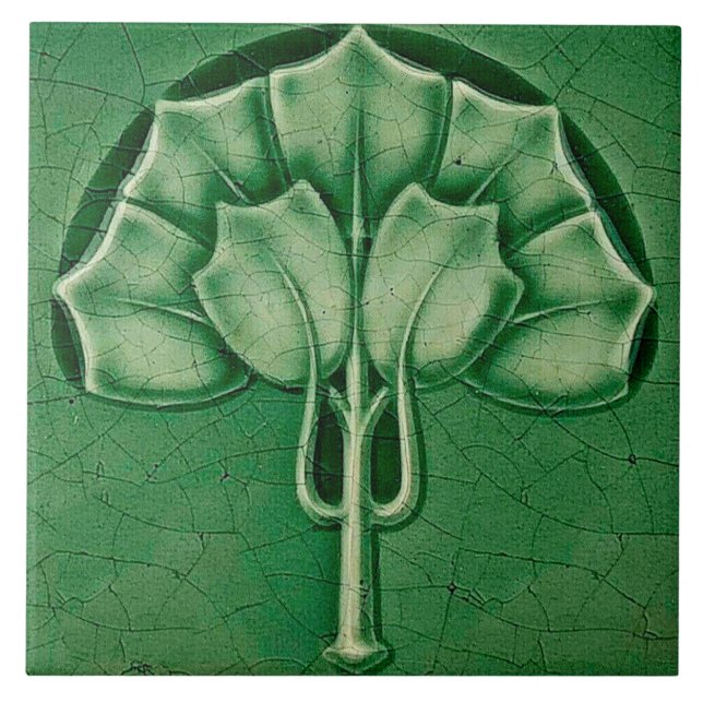 Keramik Wandfliesenkamin Jugendstil Fliese (Vorderseite)