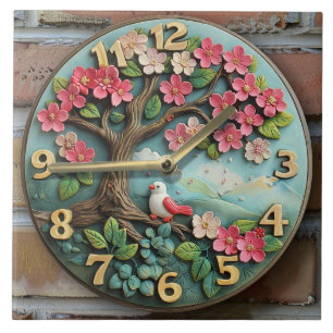 Keramik-Wanduhr Fliese