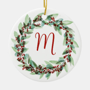 Keramik Watercolor Wreath Ornament