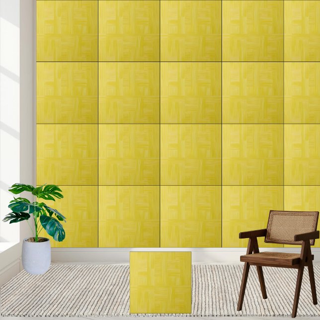 Keramik Zelt Fliese (Sunny Yellow Woven Pattern Ceramic Tile)