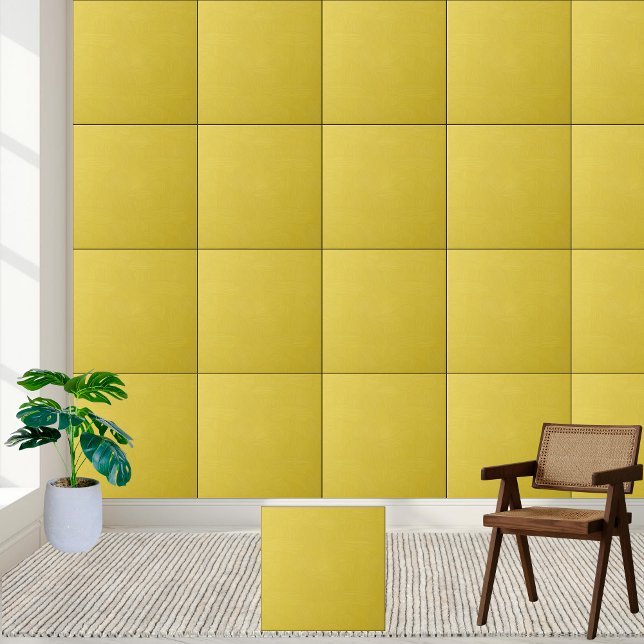 Keramik Zelt, Gelb, Abstraktes Leaf Fliese (Sunny Yellow Abstract Leaf Pattern Ceramic Tile)