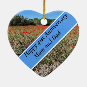 Keramik zum 41. Geburtstag Ornament