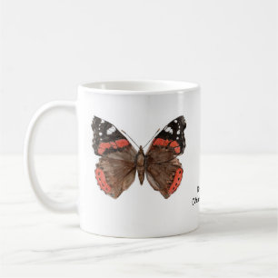 Keramikbecher mit Rotem-Admiral-Schmetterlingsdesi Kaffeetasse
