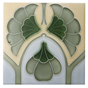 Keramikfliese - Antike Art Nouveau Blumenborder