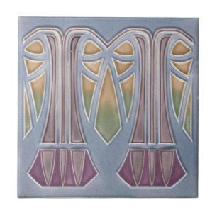 Keramikfliese - Art Nouveau Ananasbaum Flieder