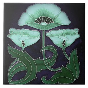 Keramikfliese - Art Nouveau Blumenmuster