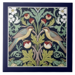 Keramikfliese - Art Nouveau Vögel Floral