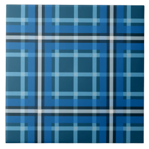 Keramikfliese Blau Tartan Karo Karomuster
