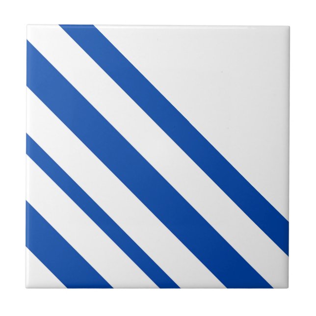 Keramikfliese Blau-Weiß gestreift (Vorderseite)