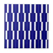 Keramikfliese Blau-Weiß gestreift