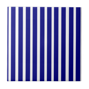 Keramikfliese Blau-Weiß gestreift
