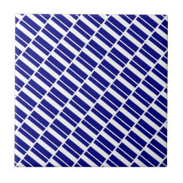 Keramikfliese Blau-Weiß gestreift