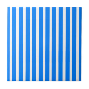 Keramikfliese Blau-Weiß gestreift
