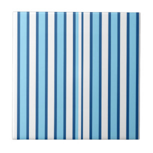 Keramikfliese Blau-Weiß gestreift