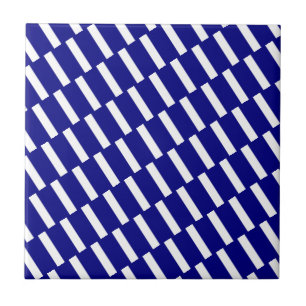 Keramikfliese Blau-Weiß gestreift