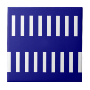 Keramikfliese Blau-Weiß gestreift