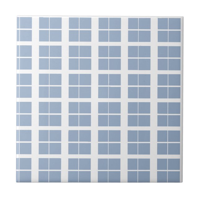 Keramikfliese Blau & Weiß gestreift Quadratisch (Vorderseite)