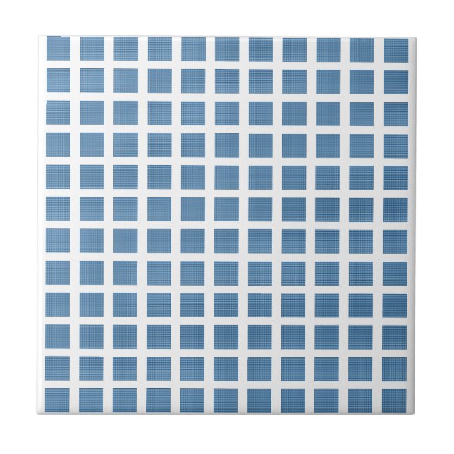 Keramikfliese Blaue Streifen Quadrat (Vorderseite)