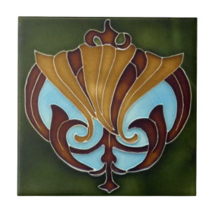 Keramikfliese - Blumen Art Nouveau 4,25 x 4,25 Fli