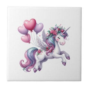 Keramikfliese Blumen Einhorn Blumen 