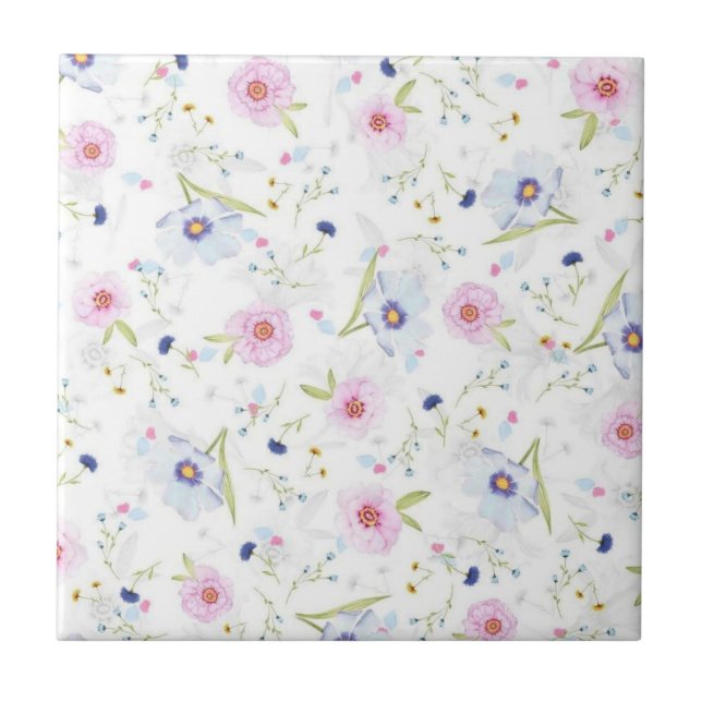 Keramikfliese Blüten Blumen (Vorderseite)