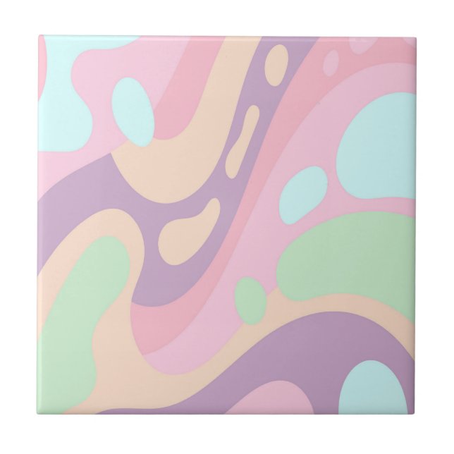 Keramikfliese Bunt Pastell (Vorderseite)