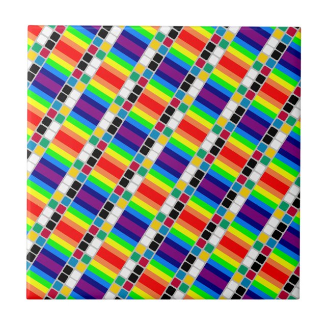 Keramikfliese Bunte Farben Quadratisch  (Vorderseite)