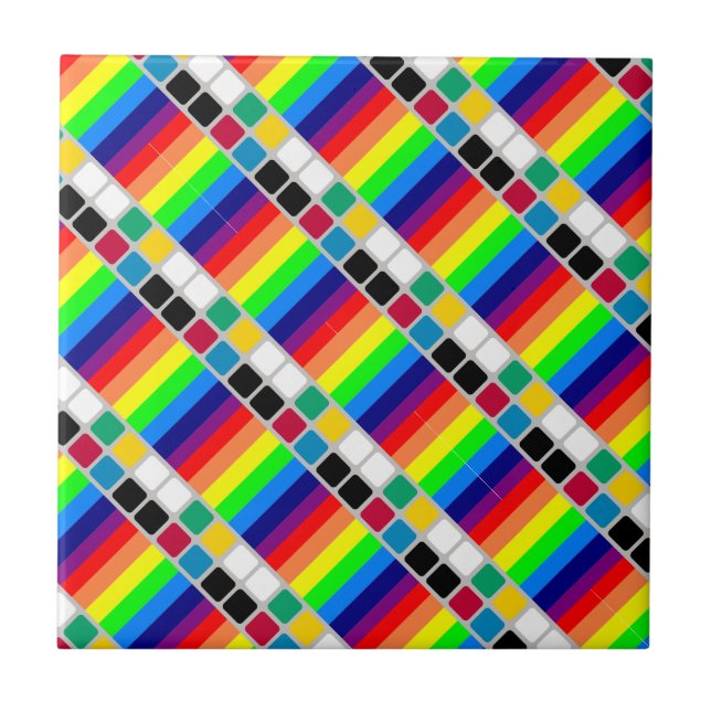 Keramikfliese Bunte Farben Quadratisch  (Vorderseite)