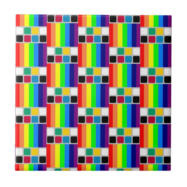 Keramikfliese Bunte Farben Quadratisch  (Vorderseite)