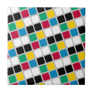 Keramikfliese Bunte Farben Quadratisch