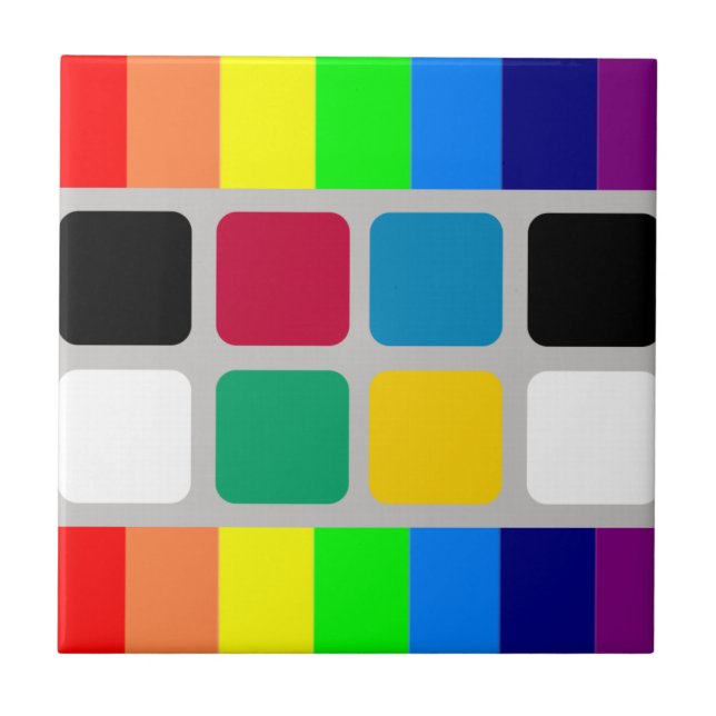 Keramikfliese Bunte Farben Quadratisch  (Vorderseite)