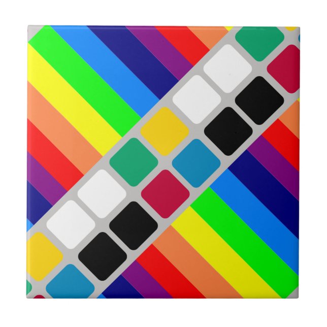 Keramikfliese Bunte Farben Streifen (Vorderseite)