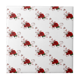 Keramikfliese Florale rote Rose