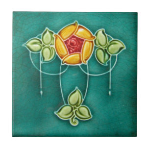 Keramikfliese - Florale Vintage Art Nouveau