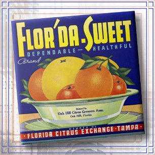KERAMIKFLIESE - "Flor'da-Sweet" - Kistenetikett