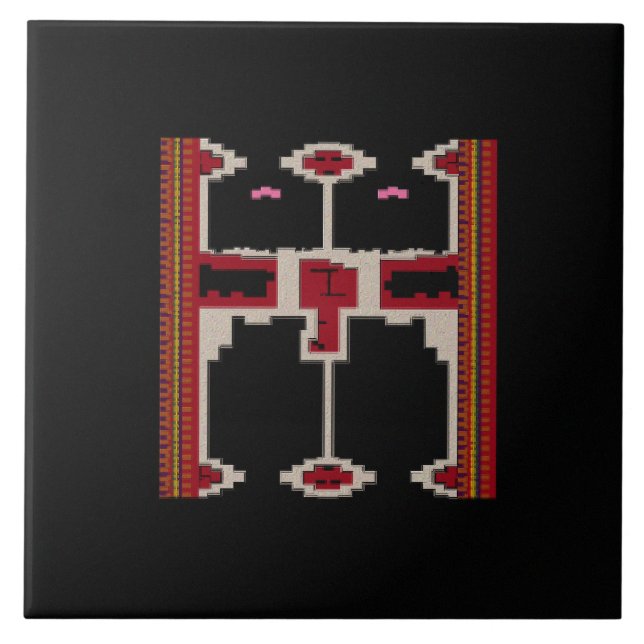 Keramikfliese mit Design aus Borneo (Vorderseite)