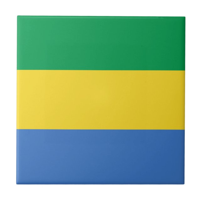 Keramikfliese mit Flagge Gabuns (Vorderseite)