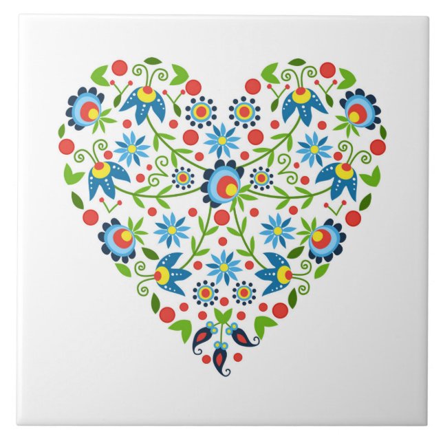 Keramikfliese mit polnischen Mustervölkern (Vorderseite)