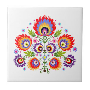 Keramikfliese mit polnischen Mustervölkern