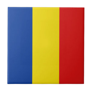 Keramikfliese mit Rumänienflagge