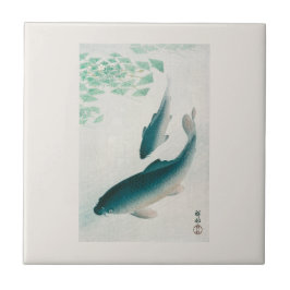 KERAMIKFLIESE: OHARA KOSON: CARP/KOI 1926 NAPKIN FLIESE