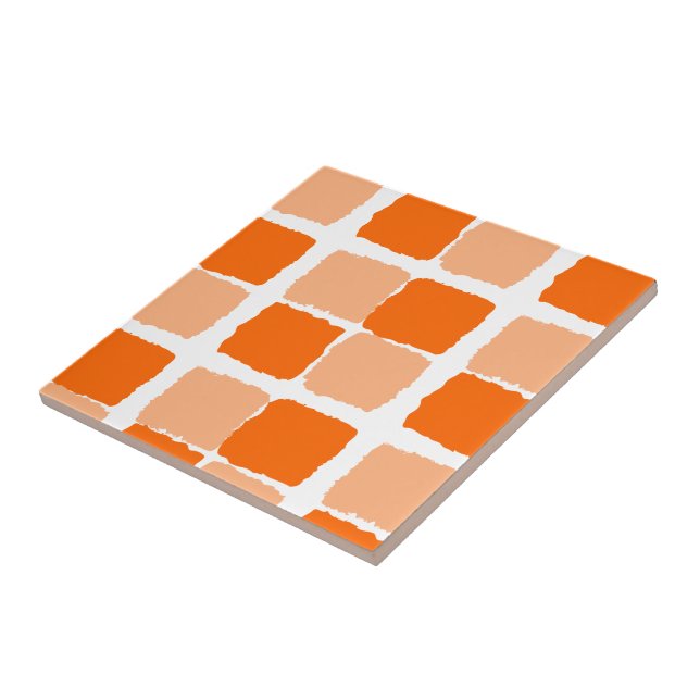 Keramikfliese Orange Quadrate (Seite)