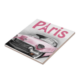 Keramikfliese Paris Frankreich Rosa Auto