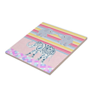 Keramikfliese Pastell Elefant