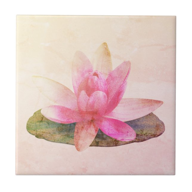 KERAMIKFLIESE: PINK LOTUS FLIESE (Vorderseite)