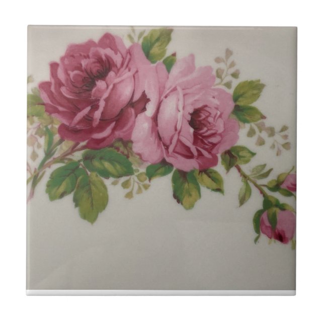 Keramikfliese Pink Rose Eleganz (Vorderseite)