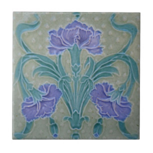 Keramikfliese - Reproduktion Art Nouveau Flieder