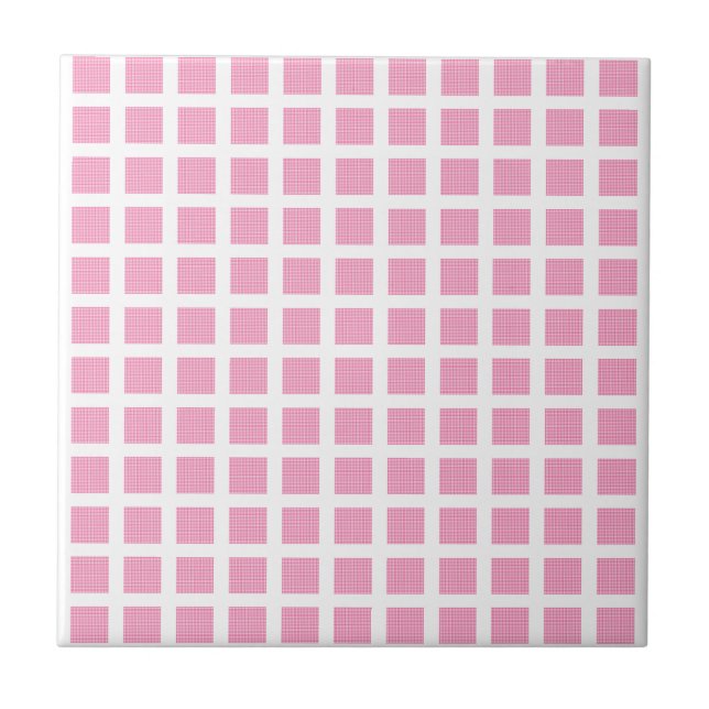 Keramikfliese Rosa Streifen Quadrat (Vorderseite)