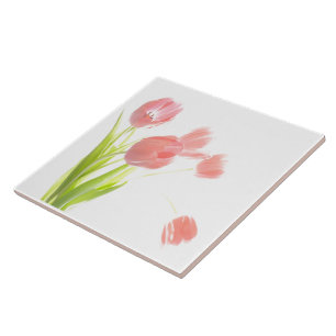Keramikfliese Rosa-Tulpe-Blume Retr trivet oder