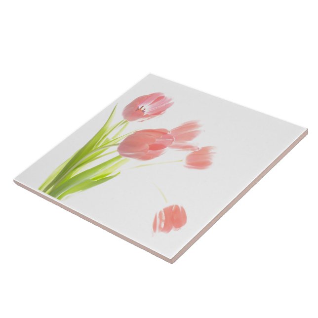 Keramikfliese Rosa-Tulpe-Blume Retr trivet oder (Seite)